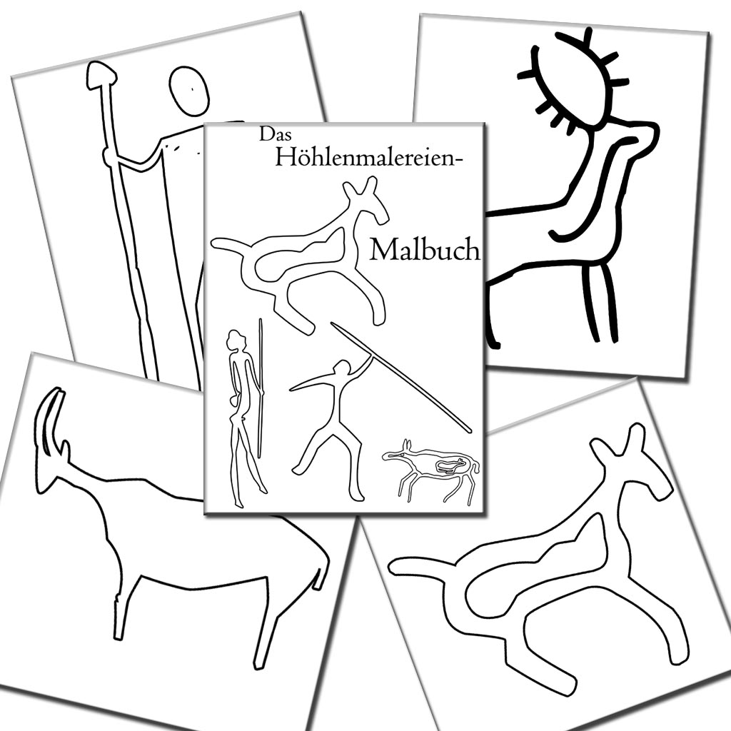 Das Höhlenmalereien - Malbuch für grosse und kleine Forscher. Ein Malbuch der Soft Skills Media Agentur zum sofortigen Download bei CafeCreativ.com