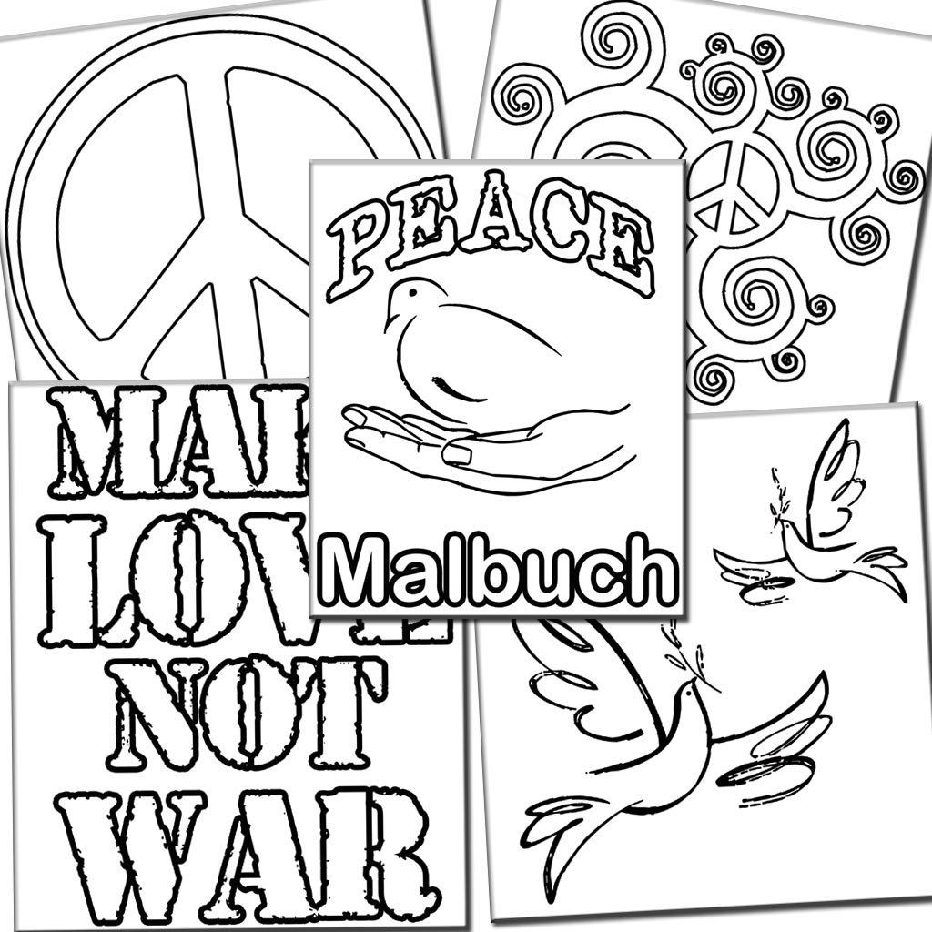 Peace - das Malbuch mit der friedlichen Botschaft. Ein Malbuch der Soft Skills Media Agentur zum sofortigen Download bei CafeCreativ.com